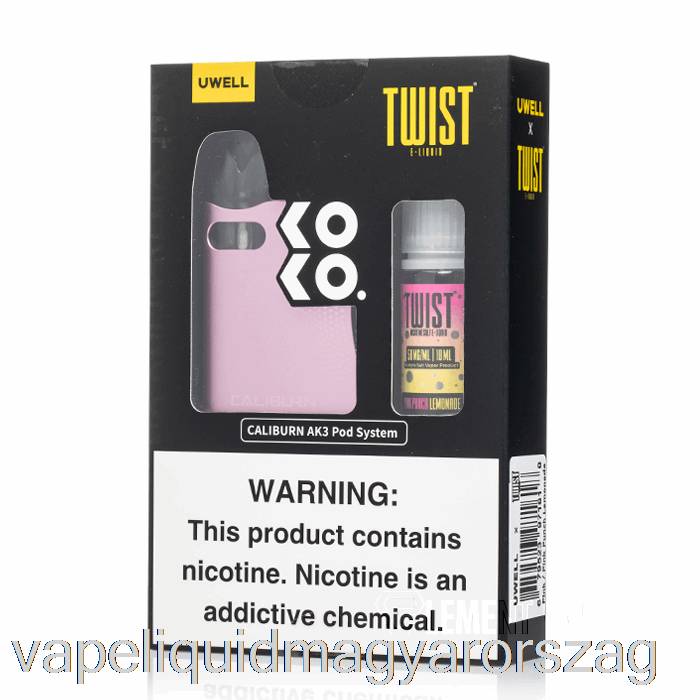 Uwell X Dv Caliburn Ak3 Kit + 50mg Nic Salt [rózsaszín] Twist E-liquid - Rózsaszín Puncs Limonádé Vape Folyadék